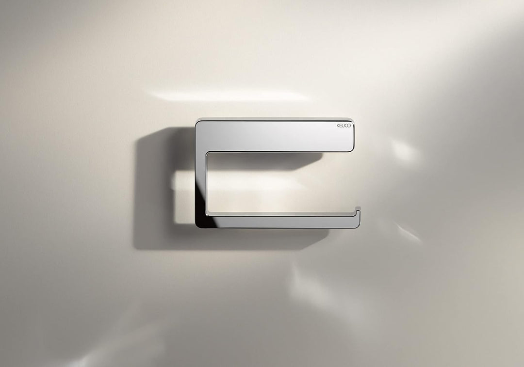 KEUCO Toilettenpapierhalter aus Metall, Hochglanz-verchromt, offene Form, WC-Rollenhalter für Badezi