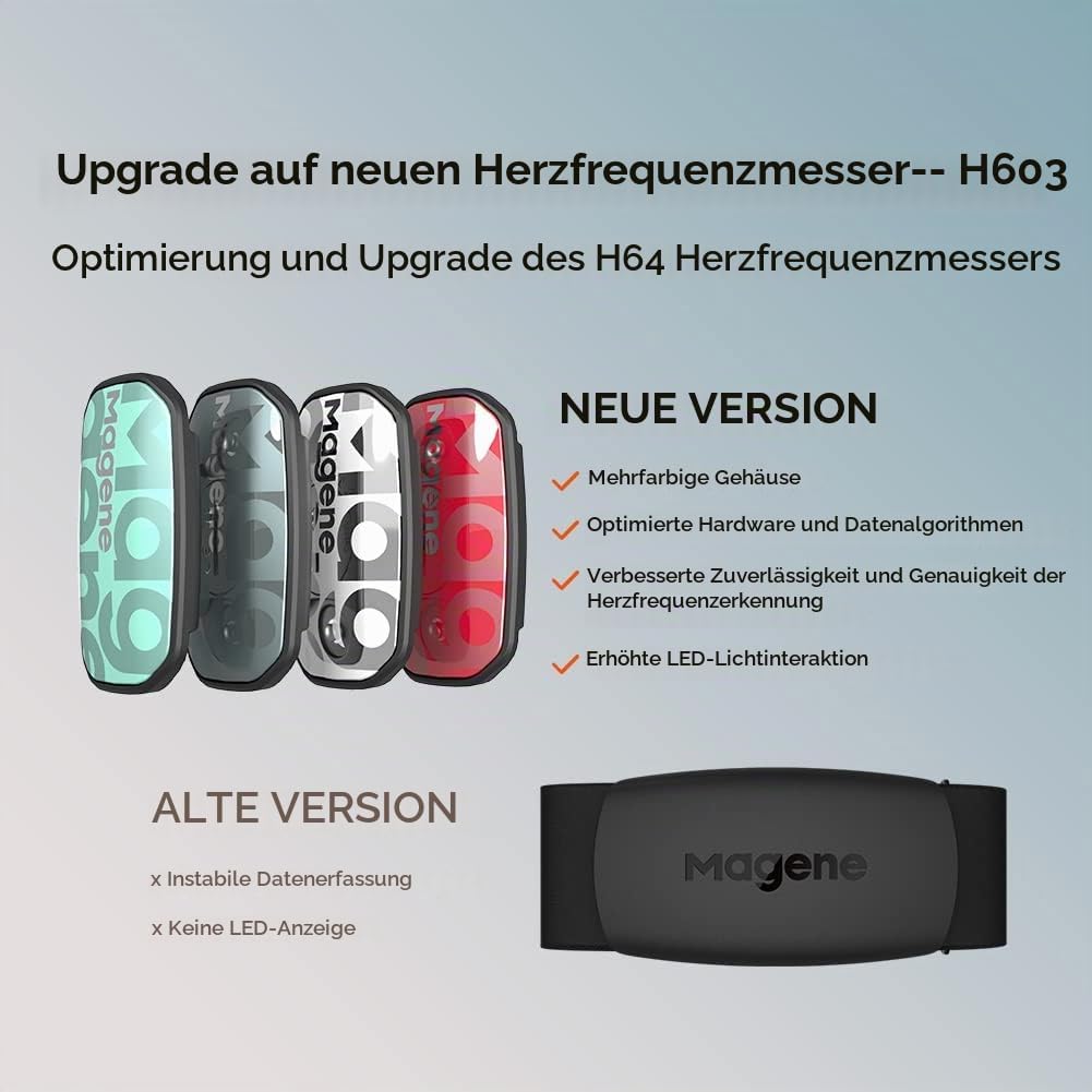 Magene H603 Pulsmesser Brustgurt HRM Fitness Tracker IP67 wasserdichte Unterstützung Bluetooth 4.2 u