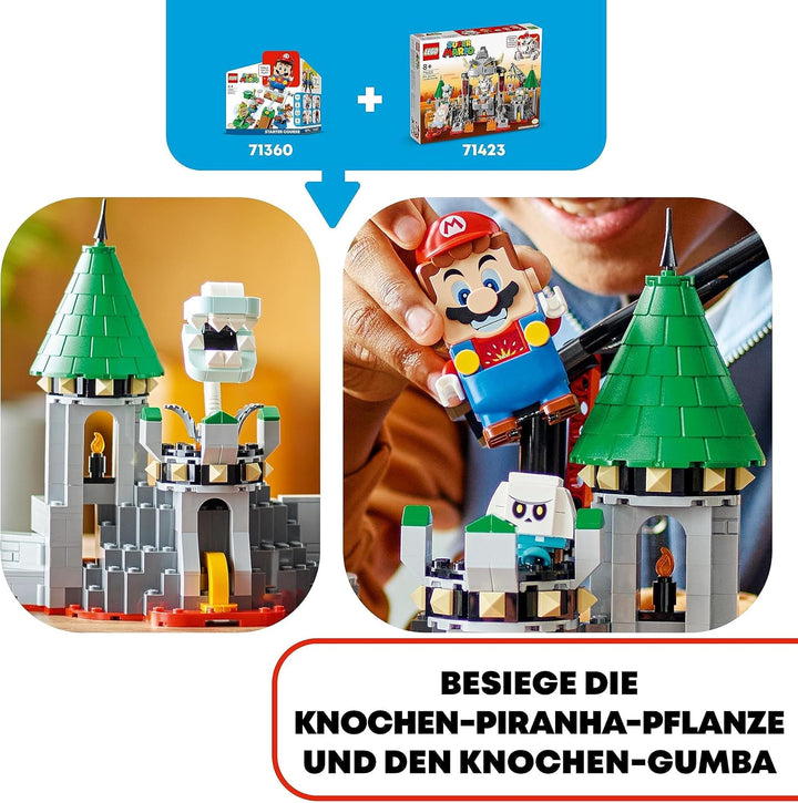 LEGO 71423 Super Mario Knochen-Bowsers Festungsschlacht – Erweiterungsset, Spielzeug mit 5 Charakter
