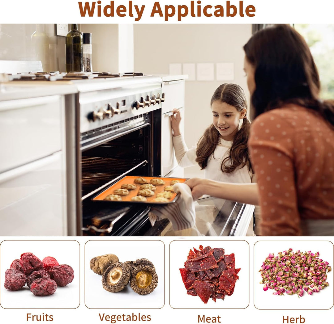 4 Pcs Silikon Dehydrator Blätter Antihaft Dörrfolie für Dörrautomat mit Schaber, Wiederverwendbare B