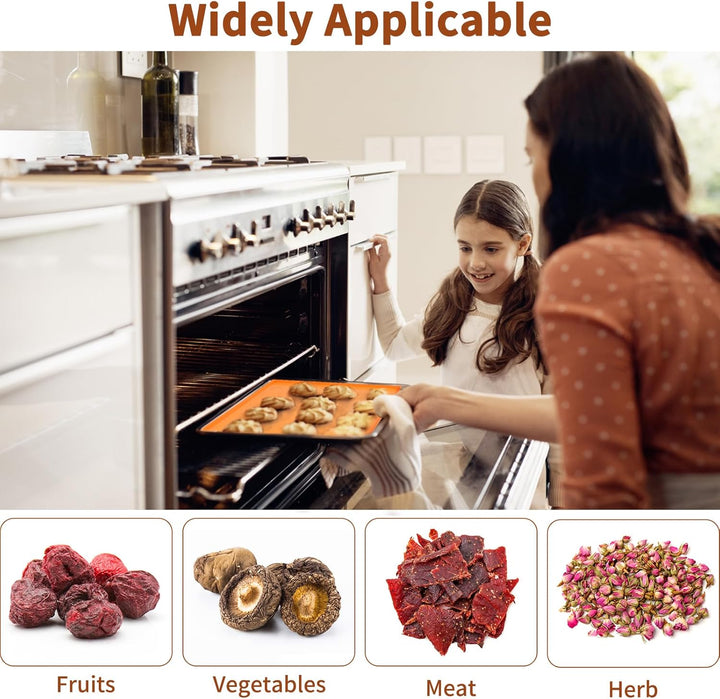 4 Pcs Silikon Dehydrator Blätter Antihaft Dörrfolie für Dörrautomat mit Schaber, Wiederverwendbare B