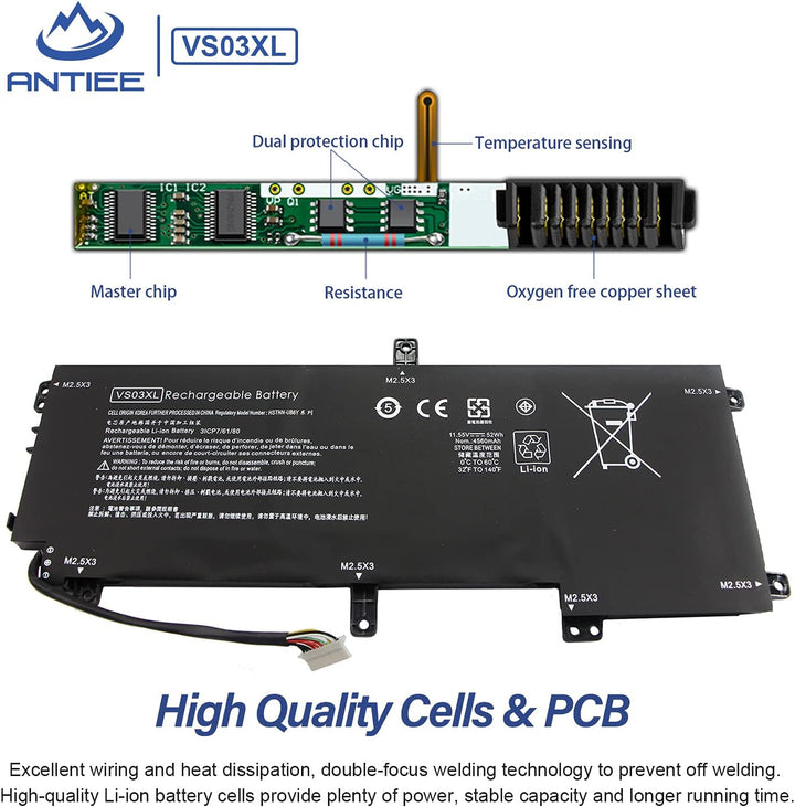 ANTIEE VS03XL Laptop Akku für HP Envy 15T-AS000 15T-AS100 15-AS000 15-AS133CL AS020NR AS027CL AS182C