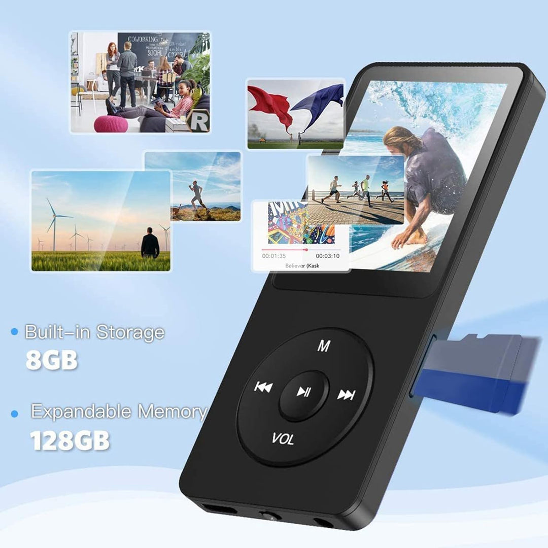 Bluetooth 5.0 MP3 Player, Tragbarer Digitaler MP3 MP4 Player mit 1,77 Zoll Bildschirm, Musik Player