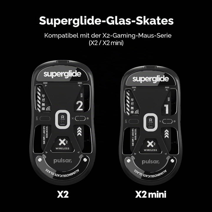 Superglide – Schnellste und glatteste Mausfüsse/Skates aus ultrastarkem, makellosem Glas, superschne