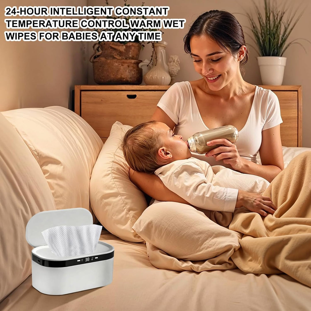 Feuchttuch Wärmer, 3 Heizstufen & Konstanttemperatur 10W USB Wipes Warmer mit LED-Nachtlicht Schnell