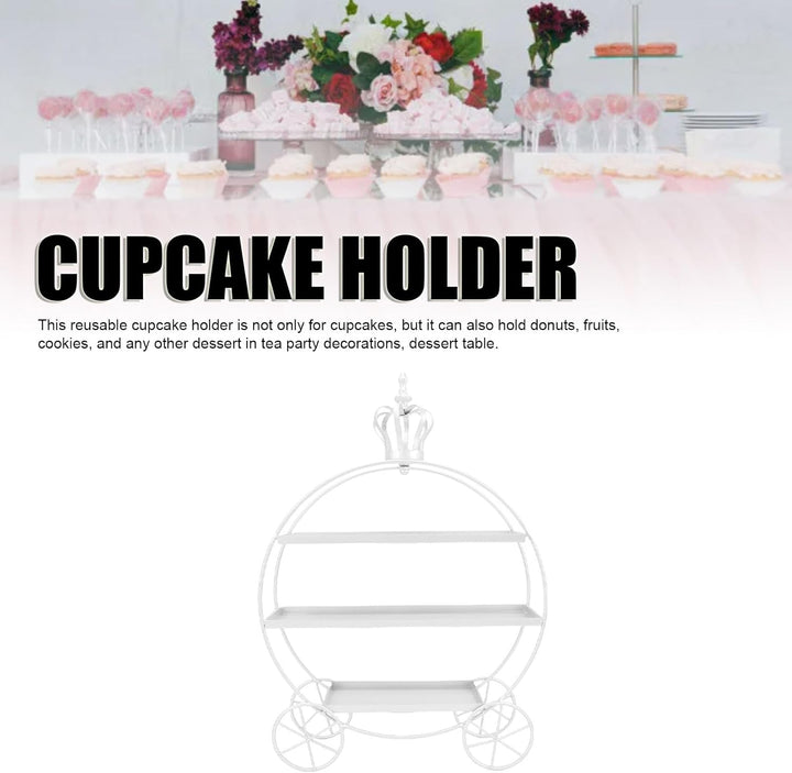 Cupcake-Ständer mit 3 Etagen, Eiserne Tabletts für Cupcakes, Donuts, Früchte, Gebäck, Dessert-Teller