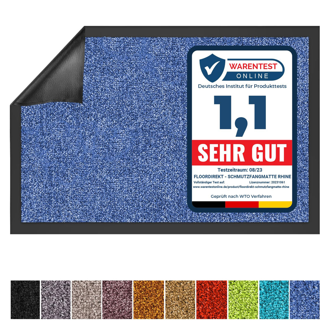 Floordirekt Schmutzfangmatte Rhine - waschbare & leistungsstarke Fussmatte - Sauberlaufmatte mit Rut