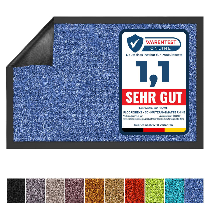 Floordirekt Schmutzfangmatte Rhine - waschbare & leistungsstarke Fussmatte - Sauberlaufmatte mit Rut