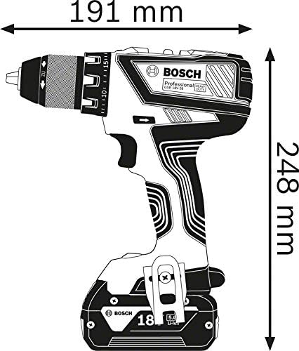 Bosch Professional 18V System Akku-Bohrschrauber GSR 18V-28 (max. Drehmoment (weich/hart): 28/63 Nm,