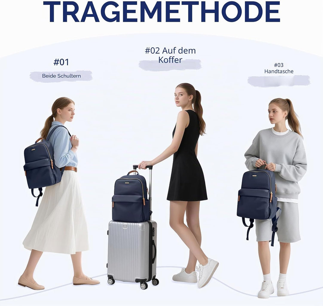 Rucksack Damen, Grosser Laptop Rucksack 14 Zoll Schulrucksack Laptoptasche mit Anti Diebstahl Backpa