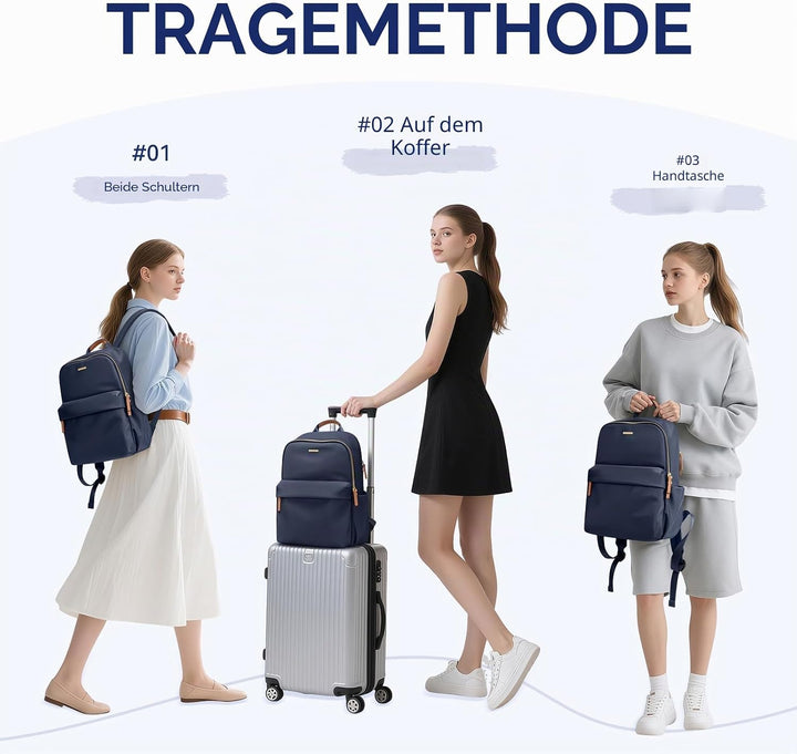 Rucksack Damen, Grosser Laptop Rucksack 14 Zoll Schulrucksack Laptoptasche mit Anti Diebstahl Backpa