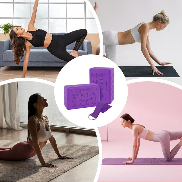 Schaumstoff-Yoga-Blöcke – Set mit hoher Dichte, leichte, weiche und rutschfeste Stützblöcke, verbess