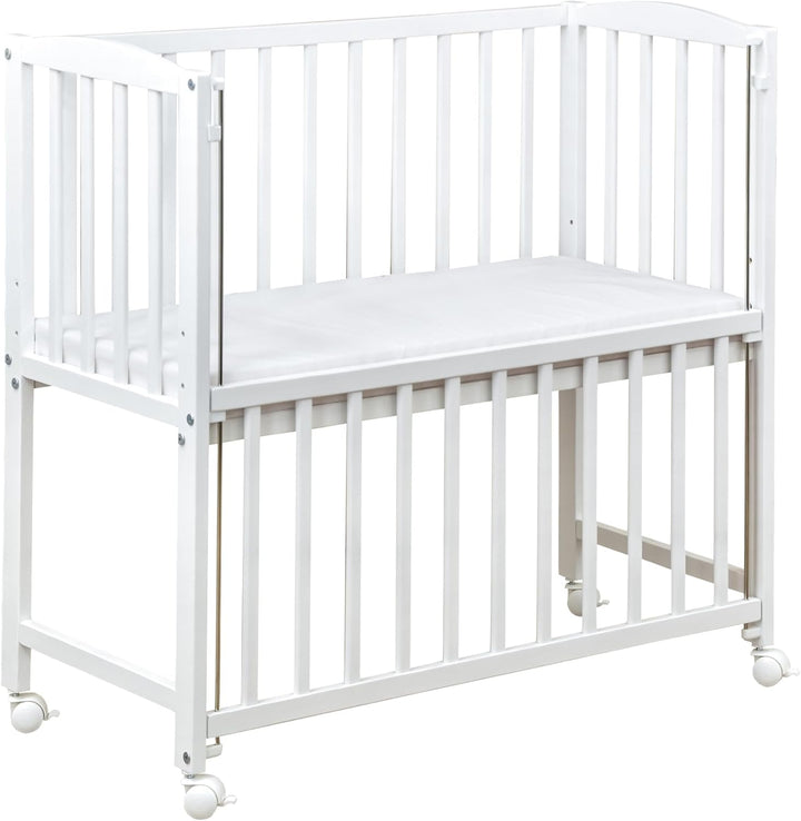 Generisch Baby Delux Beistellbett Babybett Stubenwagen weiss 90x40 mobil mit Rädern inkl. Matratze u