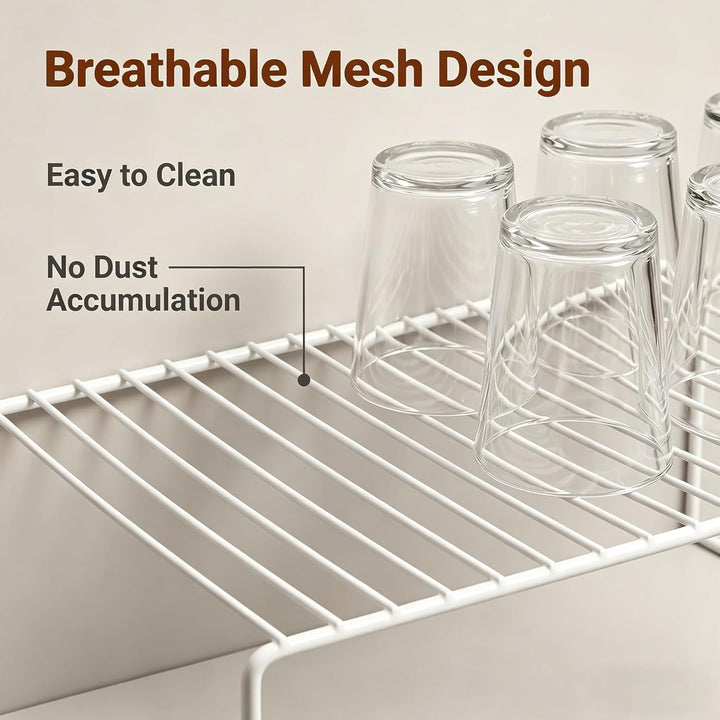 IPEGTOP Küche-Schrank-Organisator, Set von 4 grossen (40 x 24 cm) rostfreien Edelstahl-Gitternregale