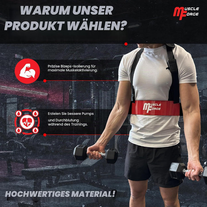 MuscleForge® Bizeps-Trainer Arm Blaster, Bizeps Isolator für eine optimale Isolierung der Bizeps und