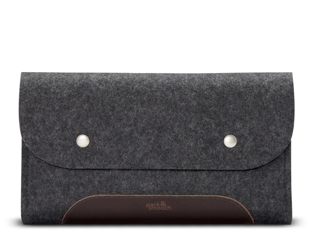 Pack & Smooch MacBook iPad Pro Zubehör Und Kabel Tasche 100% Wollfilz Und Pflanzlich Gegerbtes Leder