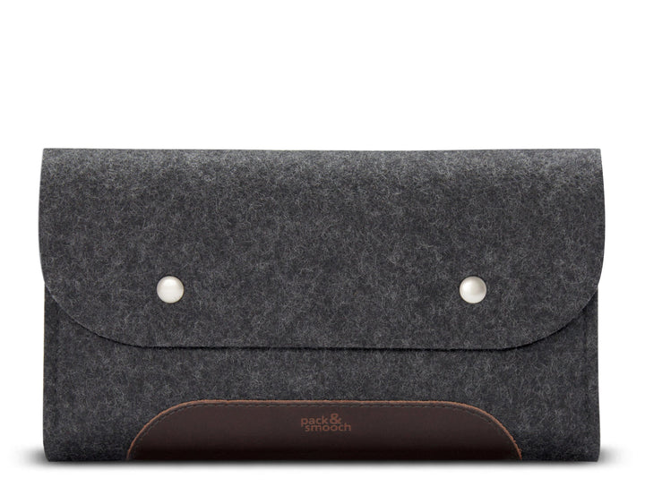 Pack & Smooch MacBook iPad Pro Zubehör Und Kabel Tasche 100% Wollfilz Und Pflanzlich Gegerbtes Leder