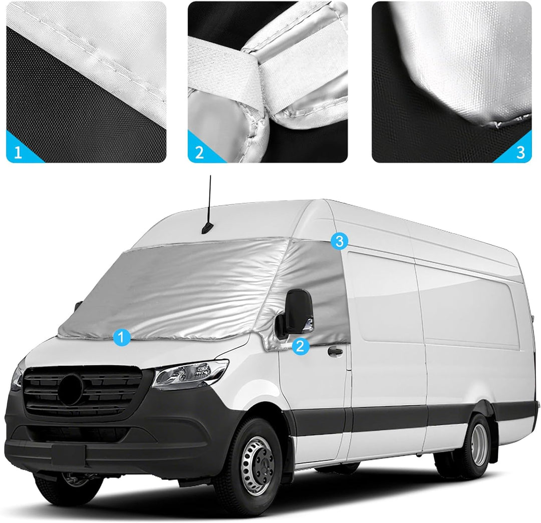 Frontscheibe Wrap Cover Ersatz für Mercedes Sprinter 2019-2023, Auto Windschutzscheiben Abdeckung, 6