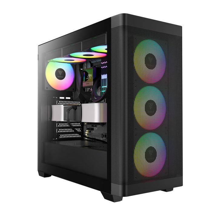 GAMDIAS TALOS M3 MESH ATX Gaming Midi-Tower PC-Gehäuse, Enthält 3 x 120mm ARGB PWM-Lüfter mit Lüfter