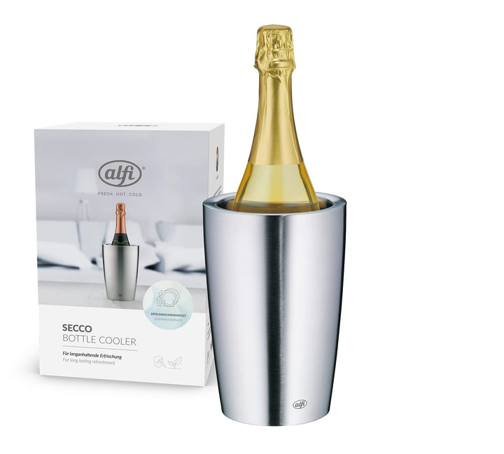 alfi SECCO,Flaschenkühler aus Edelstahl für 0,70 bis 1l Flaschen, Wein, Sekt, Kühlhalten ohne Konden