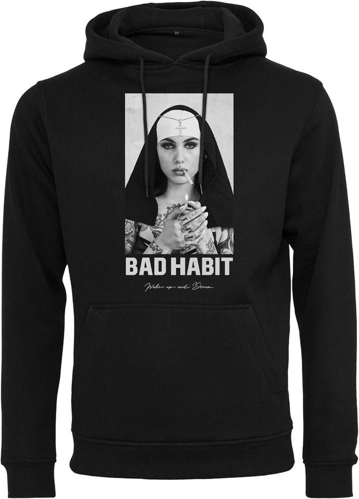 Mister Tee Herren Bad Habit Hoody Hooded Sweatshirt S Schwarz, S Schwarz