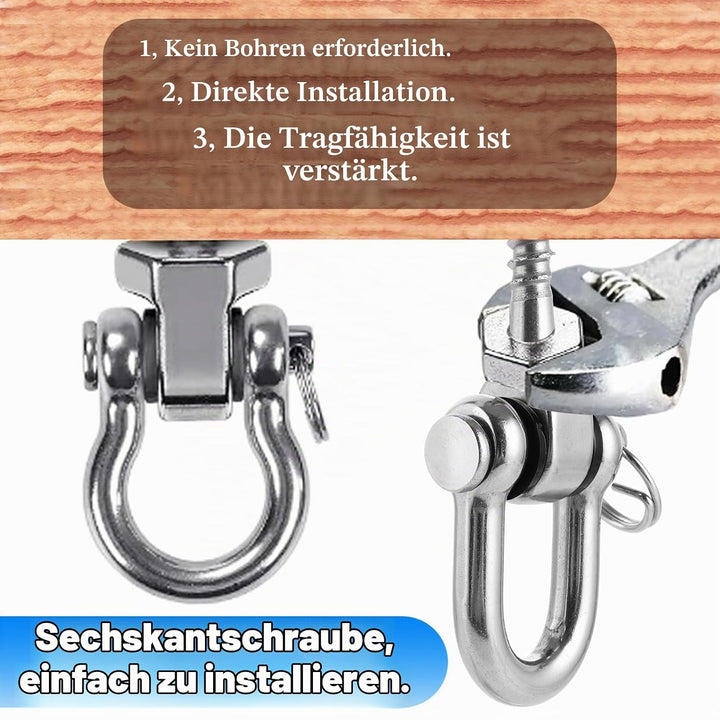 DAJAVE 4 Stück Hängende Schraube, Schwerlast 180° Schaukelhaken, 304 Edelstahl Schaukelhaken für Hol