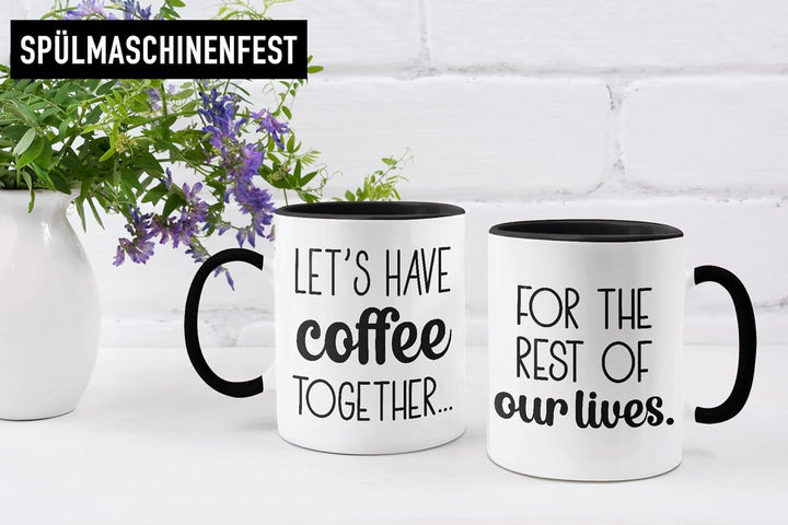 Trendation - Partner Tassen Set Geschenk für Sie Ihn Fernbeziehung Freundin Freund Valentinstag Lieb