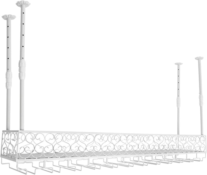 Deckenregal Weinregal 120 x 30 x 30 cm Industrielle Weinregale Weinorganisator mit Glashaltern, Häng