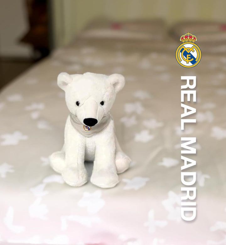 CyP Brands Real Madrid Plüschpuppe, Eisbär, 30 cm, Weiss, offizielles Produkt