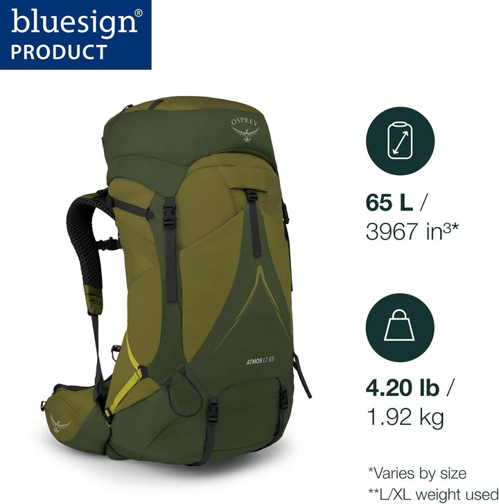 Osprey Europe Herren Atmos Ag Lt 65 Backpack Schwarz S-M, Schwarz S-M