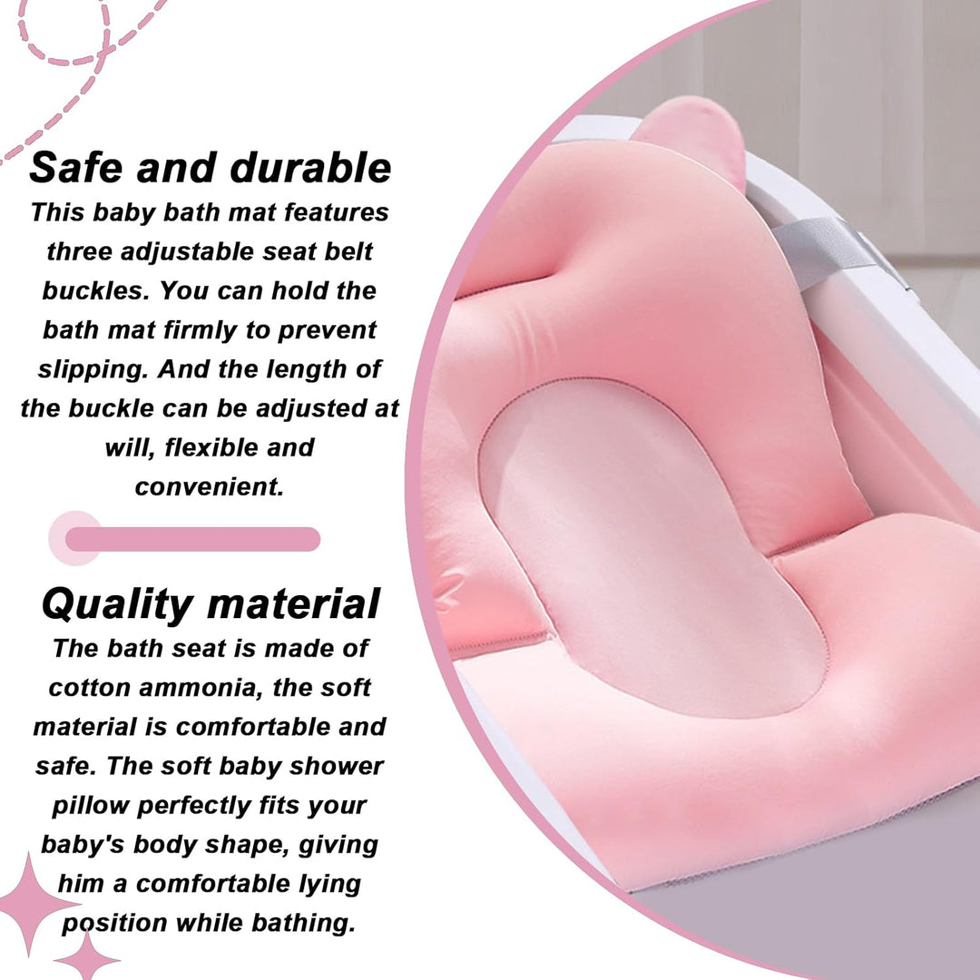 Babywannenmatte: Badewannensitz für Baby und Kleinkind Mit Sicherheitsgurt - Baby-Badekissen für Neu
