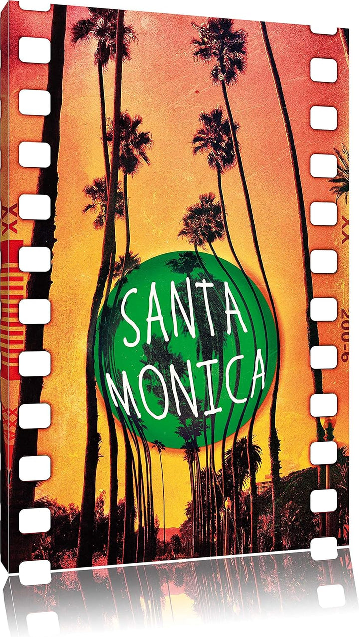 Santa Monica Leinwandbild Bild auf Leinwand, XXL riesige Bilder fertig gerahmt mit Keilrahmen, Kunst