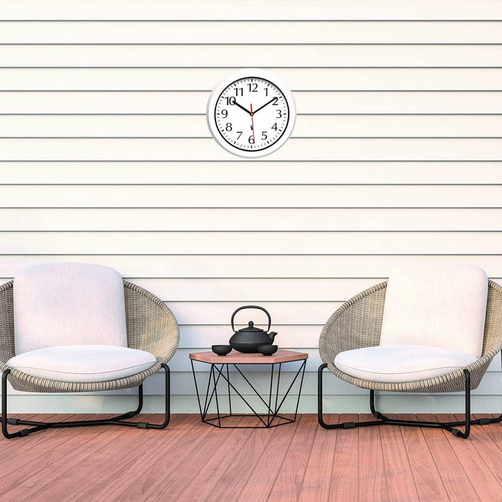 TFA Dostmann Wanduhr aussen Outdoor, 60.3542.02, Funk-Wanduhr, wetterbeständig, mit Glasabdeckung, f