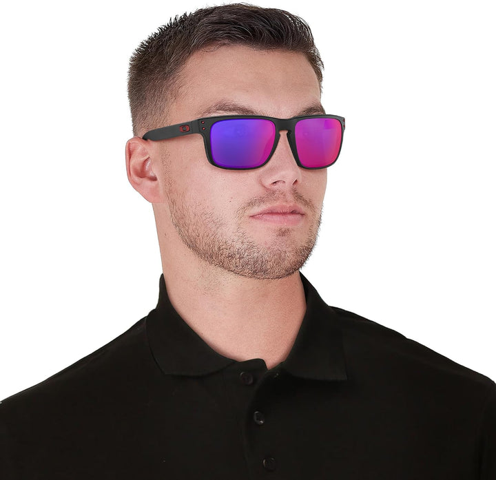 Oakley Sonnenbrille Holbrook W/Warm Matte Black / Positive Red Iridium, Matte Black / Positive Red I