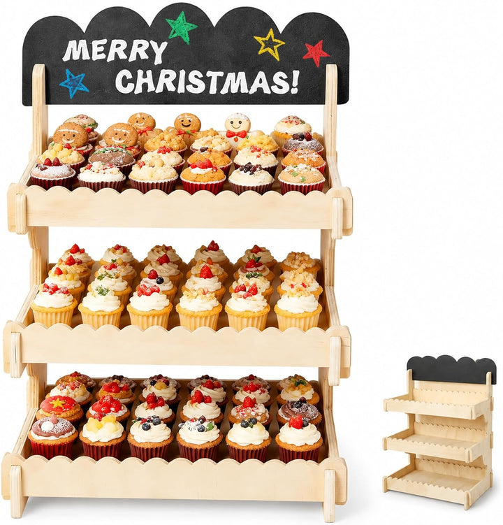 Keks-Displayständer, 3-Etagen Holz Display-Riser Ständer