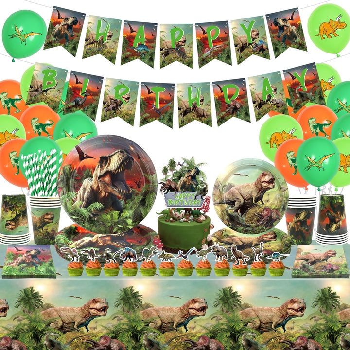 Obussgar Dinosaurier Geburtstag Party Dekorationen - Dinosaurier Party Zubehör einschliesslich Banne