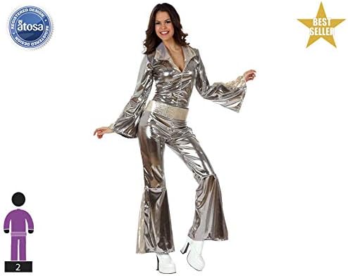 Atosa 10441 - Verkleidung Disco grau-silber Damen, Grösse 34-36, Grösse 34-36