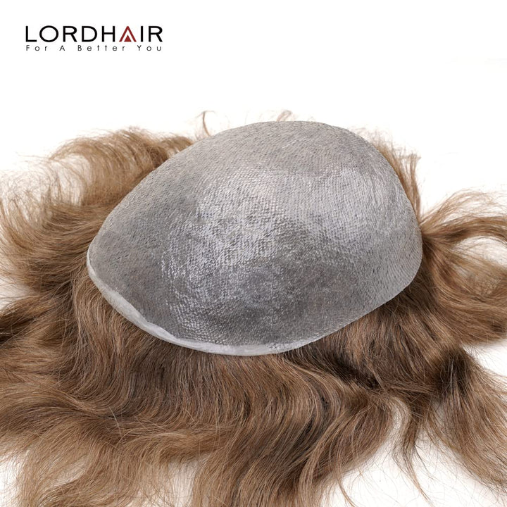 Lordhair Perücke Männer,Realität Toupet,0,06 mm Alle V-Looped Dünnes,Haarfreestyle,Natürlich eng anl