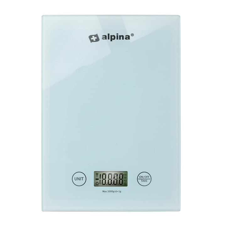 alpina Küchenwaage Digital - Küchenwage in g, lb, oz und ml - Präzision Wage mit Tara-Funktion - Küc