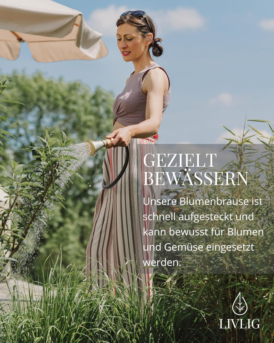 Livlig53 Blumenbrause Bloomy, Messing & Aluminium, 1/2 Zoll, Premium, Bewässerungsbrause, Handbrause