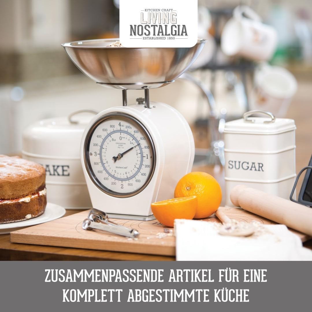 KitchenCraft Living Nostalgia Küchenkompostbehälter, Metall, 16,5 x 12 x 24 cm, Antik Creme Creme Si