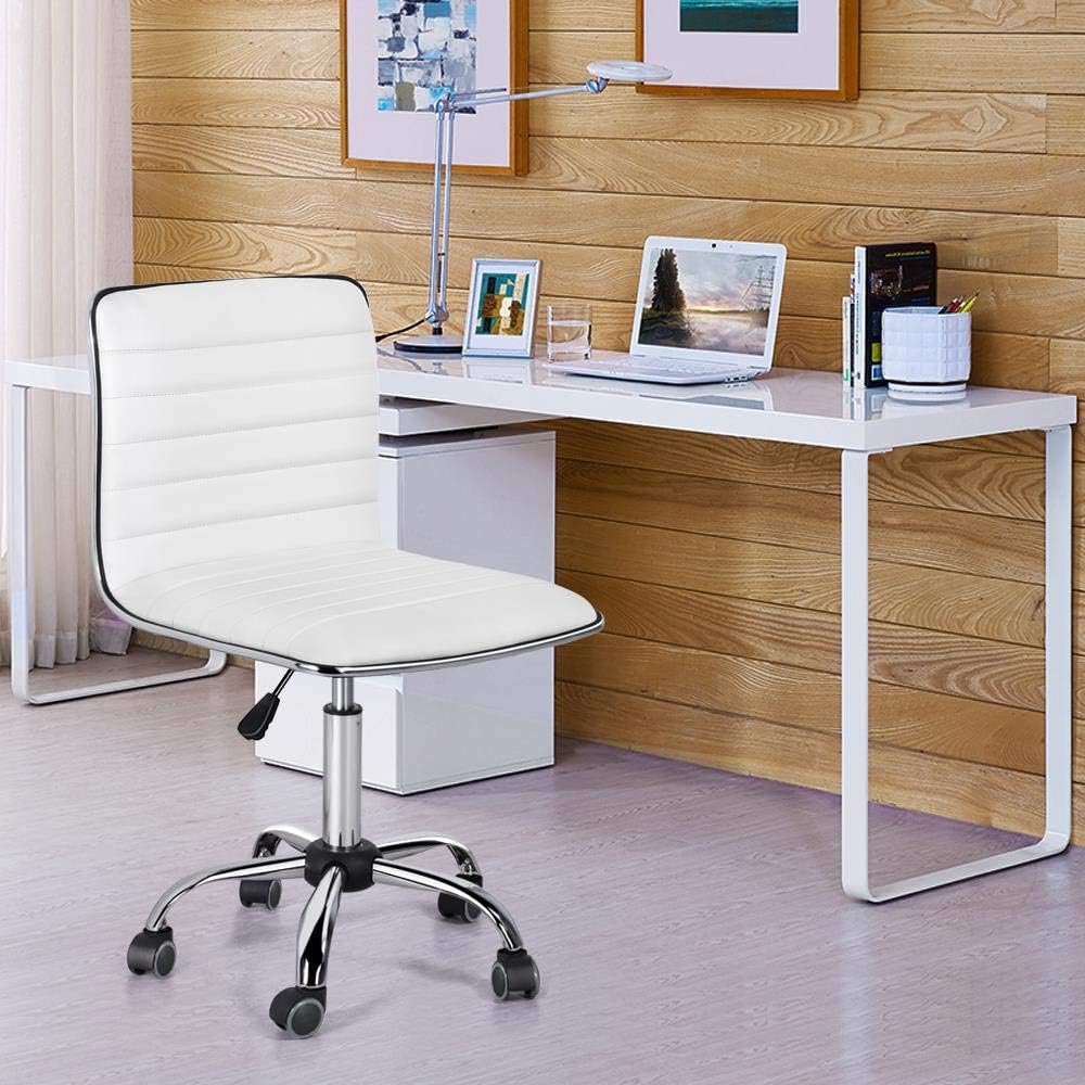 Yaheetech Bürostuhl, ergonomischer schreibtischstuhl, Drehstuhl ohne Armlehne, Chefsessel mit Laufro