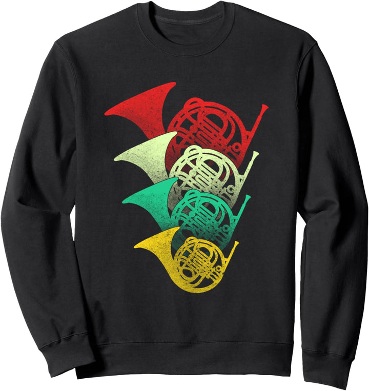 Retro French Horn Waldhorn Sweatshirt
