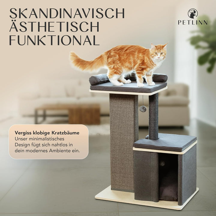 Premium Kratzbaum, für grosse Katzen, stabil, extra Dicker Stamm, Katzenbaum Holz, grosse Liegefläch