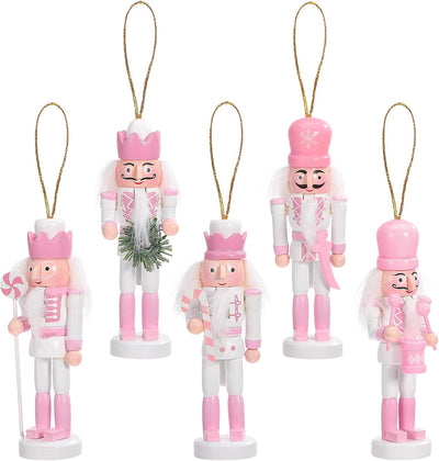 VALICLUD 5 Stück Weihnachts-Nussknacker-Ornamente Mini-Nussknacker-Soldatenfiguren Aus Holz Zum Aufh