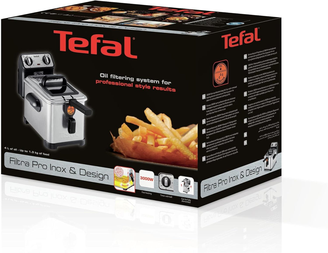 Tefal fr5171 nur freistehend Fritteuse Fritteuse, 1,3 kg, Metall, 4 l, Single, Edelstahl)