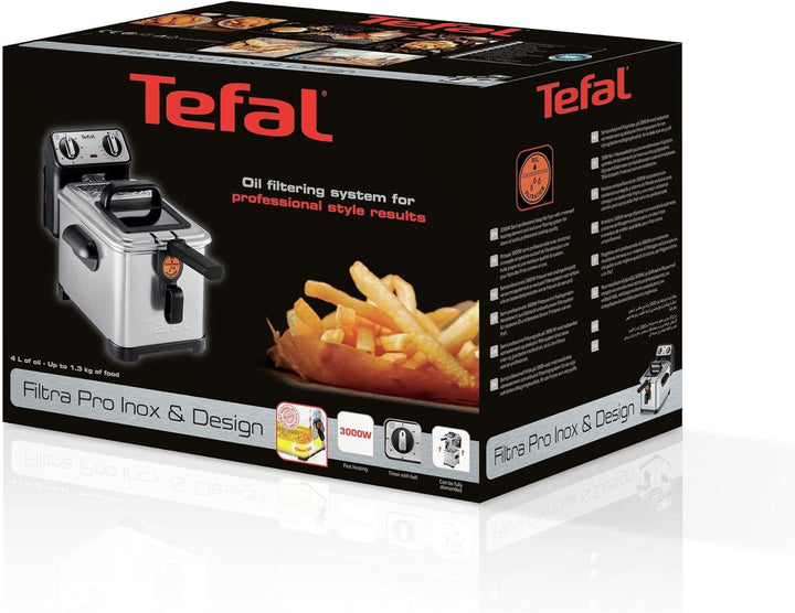 Tefal fr5171 nur freistehend Fritteuse Fritteuse, 1,3 kg, Metall, 4 l, Single, Edelstahl)
