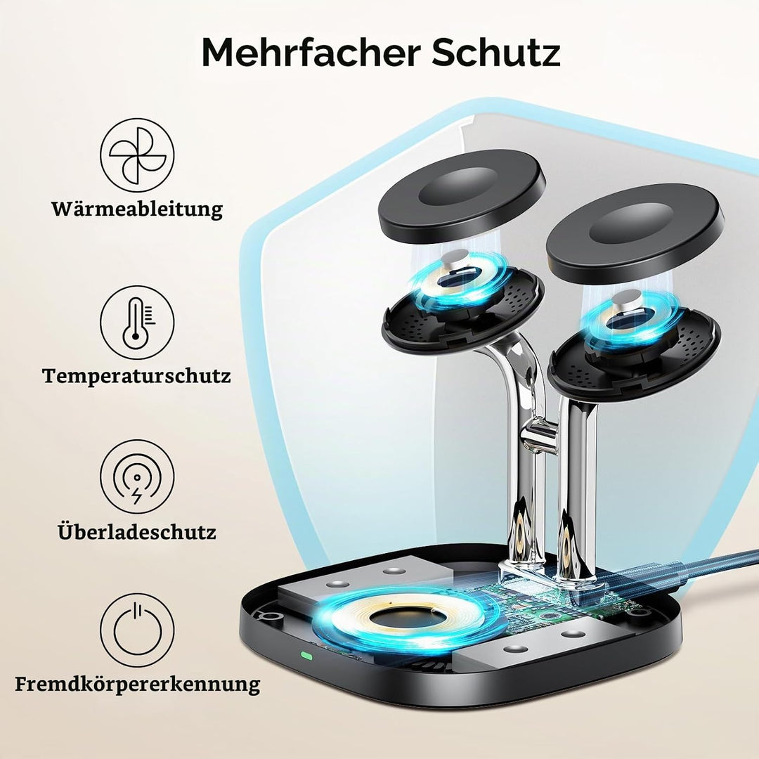 SwanScout 704S Dual Watch Ladestation für Samsung Galaxy Watch 8/8 Classic/7/Ultra/6/6 Classic/5/4/3