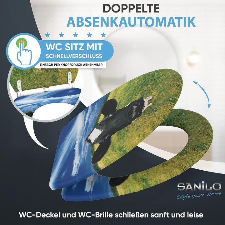 Sanilo WC Sitz mit Absenkautomatik, viele neue Toilettendeckel zur Auswahl, hochwertige Oberfläche,