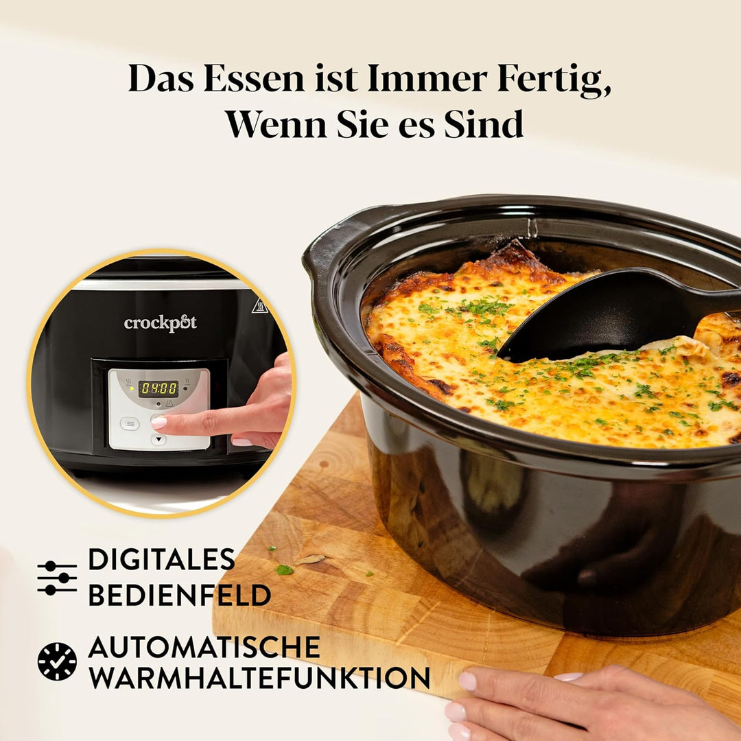 Crockpot Digitaler Schongarer | 3,5 L (3 bis 4 Personen) | Programmierbarer Countdown-Timer | EU-Ste
